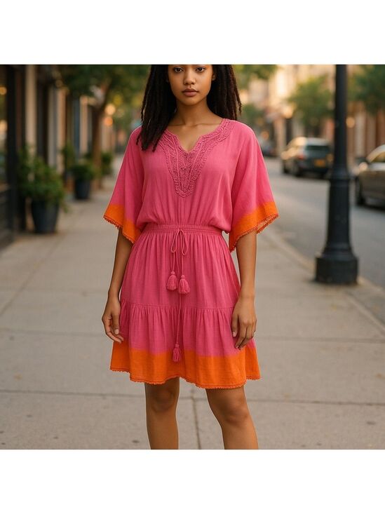 Shiraleah Other - NWT Shiraleah of Chicago 100% Cotton Dolman Sleeve Swim Cover-Up w/ Tassels